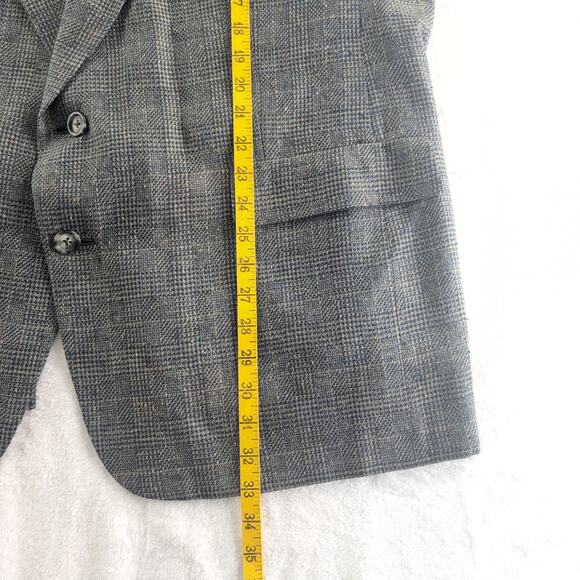 Vintage Hart Schaffner Marx 100% Silk SingleBreasted Tweed Suit Jacket Men's 50R - Picture 9 of 11